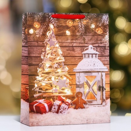 Laminated vertical "New Year tree", XL 43 x 55 x 15