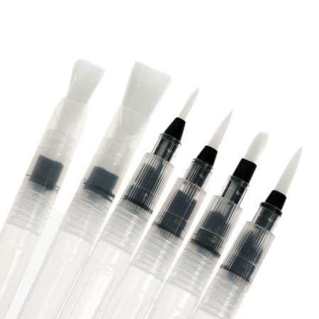 A set of nylon brushes, calligraphic, 6 pieces, with a piston mechanism-2