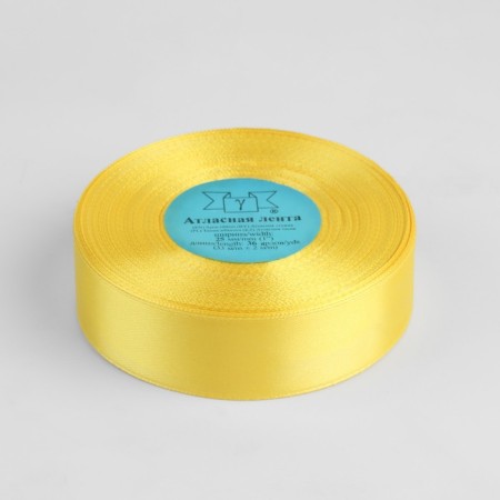 Satin tape, 25 mm × 33 ± 2 m, color pale yellow No. 117-1