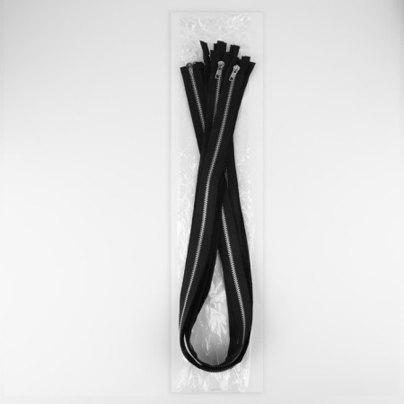 Metallic lightning, No. 5, 2 runners, connective, automatic locks, 110 cm, black color/nickel-2