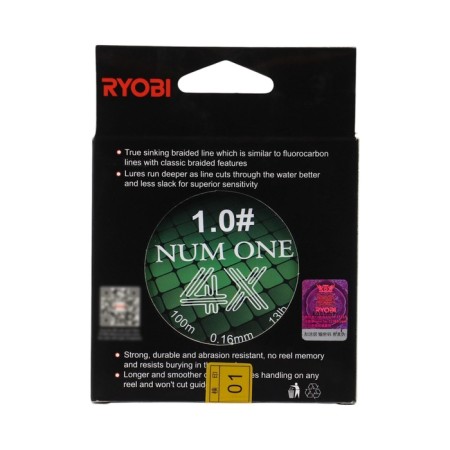 Ryobi Num One PE4X cord, diameter 0.165 mm, test 5.9 kg, 100 m, Multi Color-2