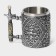 A stainless steel mug “Skull with a sword. Halloween ", 400 ml, silver color