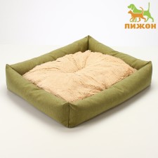 An animals bed, 60*50*15 cm, martial, synthetic winterizer, temptation. Fur, green