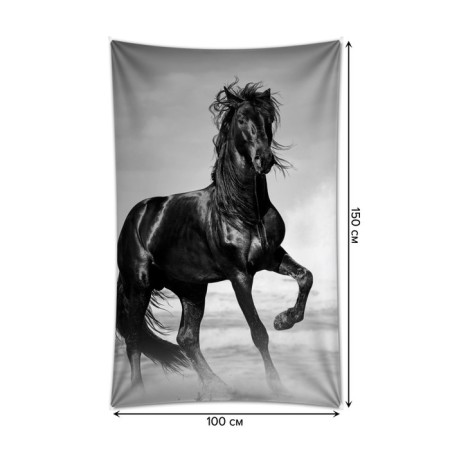 Decorative panel with photo printing "Horse by the Sea", vertical, size 100x150 cm-1