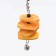 A toy for birds with a karakatitsa carapace and beads, 18 x 6 cm, yellow