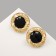 Earrings Assorted "Circle" sphere, black color in gold