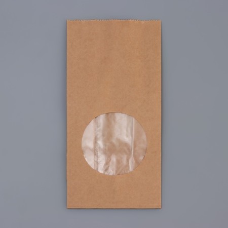 Craft package Paper beam, two -layer, with a window, rectangular bottom 10 (7) x 6 x 20 cm-2