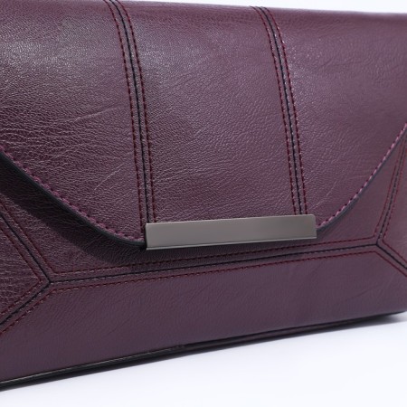 Magneta bag, long belt, purple color-4