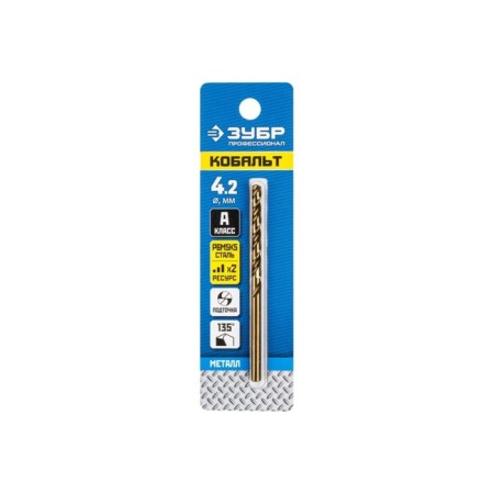 Bison drill, steel P6M5K5, cylindrical shank, 4.2 x 75 mm, class A-1