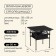 Tourist Maclay table, 58x58x58 cm, with organizer, black color