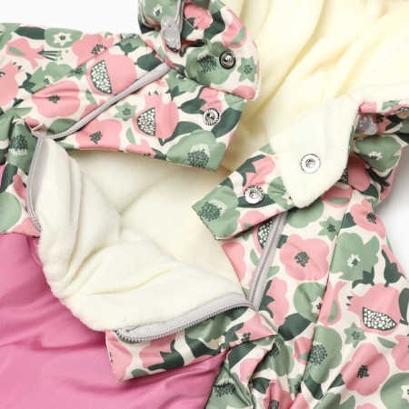 Demicine-zone overalls for a girl, milk/flowers, height 62-68 cm-3
