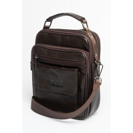 Bag Cross-Body Men, genuine leather de-gosa brown, 17x9x23 cm-1