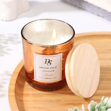 Aromatic candle in a glass "Dream Star", white tea and ginger lily, 7.5x8.5 cm