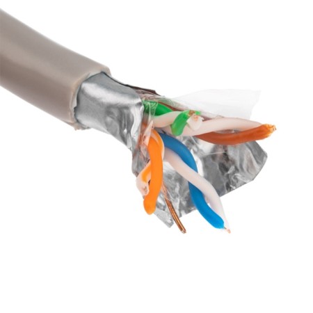 Bay cable twisted steam F/UTP, CAT 5E, PVC, 4PR, 24AWG, Indoor, Solid, Gray, 100m Proconnect-1