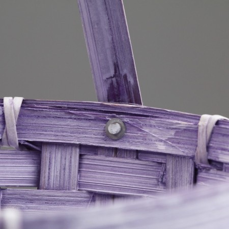 Wicker basket, d17 x 12 x 22 cm, purple, bamboo-3