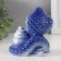 Souvenir Ceramics "Cobra with a bowl with coins" Blue with gold 5.8x9.5x11 cm