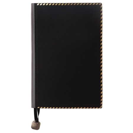 Delivery of a low -off A5, 80 sheets, line, leatherette cover, with a handle, in a gift box, black-1
