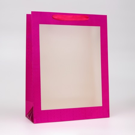 Packet Holography with a window, "pink", l 40 x 30 x 13 cm