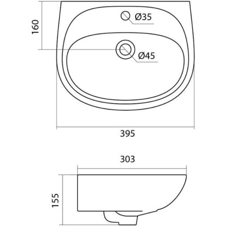 Santek “Animo-40” shell with a hole for the mixer, without a pedestal-3