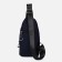 Male sling bag from textiles, headphone opening, blue color