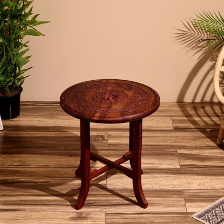 Coffee table 45x45x50 cm, shisham tree-1