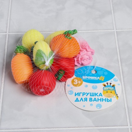 Набор резиновых игрушек для ванны «Овощи», с пищалкой, 9 шт, Крошка Я-20