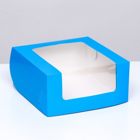 Confectionery packaging with a window, blue, 21 x 21 x 10 cm