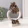 Souvenir Polystone "Family on a Stone Heart with Roses" under bronze 7.8x15.3x21 cm