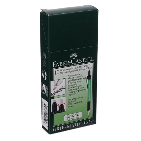 Mechanical pencil 0.7 mm Faber-Castell Grip Matic 1377 with an eraser, green-1