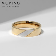 Xuping sketch ring, silver-gold color, size 17
