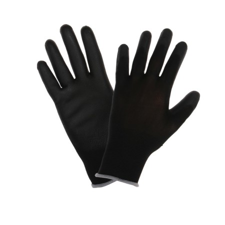 Garden, nylon gloves, with latex impregnation, size 9, black, Greengo-1