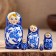 Nesting doll "tray Gzhel", blue dress, 5 puppet, 10 cm
