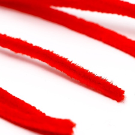 Wire with pile for crafts and decor set of 50 pcs., Size 1 pc. 30 × 0.6 cm, red color-1