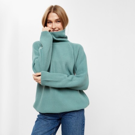 Jumper female minku: casual collection olive color, size 46-5
