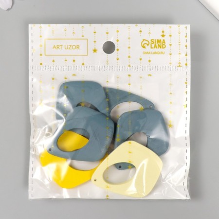 Decor for creativity wood "rhombus of irregular shape" Light colors mix 4.5x3.7x0.5 cm-2