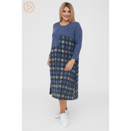 Women's dress, size 54, blue color-2