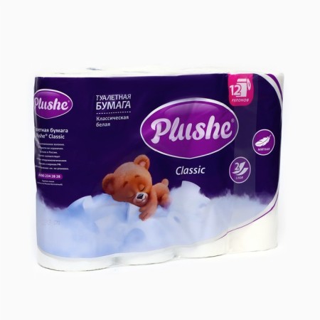 Plushe Classic toilet paper, 2 layers, 12 rolls
