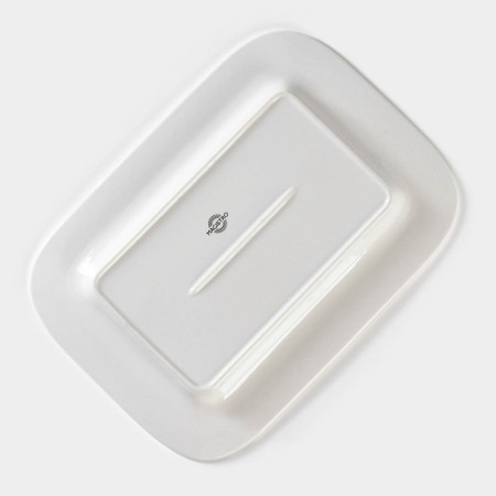 Porcelain rectangular magistro rodos, 35.7 × 25.6 × 3.1 cm, white color-3