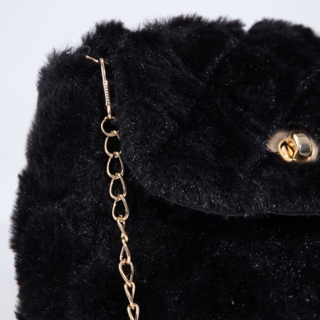 Cross-Body bag on the valve, black color-3