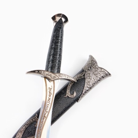 Souvenir sword "Say", a blade with a bend on a scabbard twisted patterns, black/silver, 28cm-3