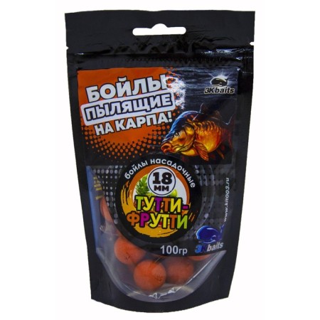 Boil "on carp!" "Tutti-Frutti", dusting, Lock bag, D = 18 mm, 100 g