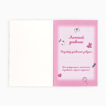 Личный дневник для девочки А5, 50 л. «Мой личный дневник. Девочка»-2
