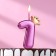 Candle for the Crown cake, number "1", 5.5 cm, on a skewer