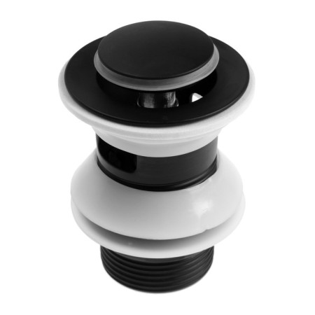 Bottom valve Zein, 1 1/4 ", a small button, with an overflow, for a shell, black-1