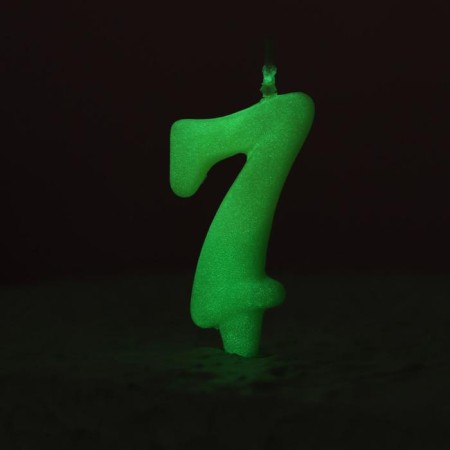 Candle for the cake number "Luminescent", 5.5 cm, number "7"-1