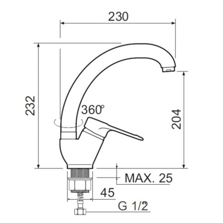 Kitchen mixer "RMS" SL141-011F, single-leaf, cartridge 35 mm, zinc, chrome-4