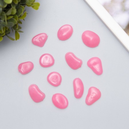 Decor for creativity plastic shines in the dark "pink pebbles" set of 12 pcs