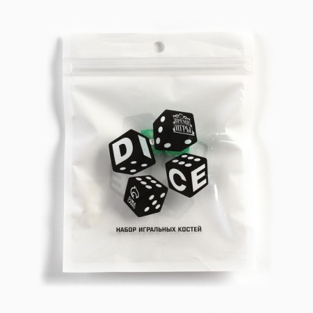Dice play "Game time", 1.6 x 1.6 cm, set 2 pcs, green-3