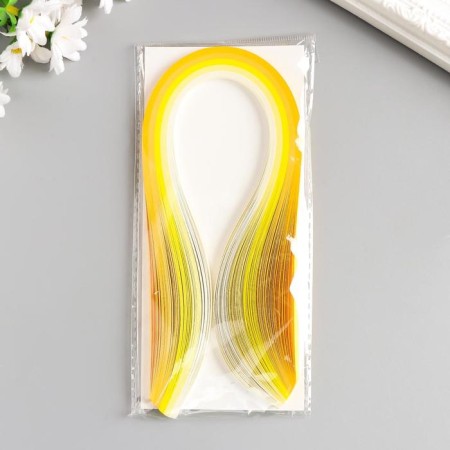Strips for quilling 100 strips density 120 grams "Yellow gradient" w. 0.5 cm dl. 39 cm-2