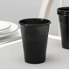 A single -single plastic glass 